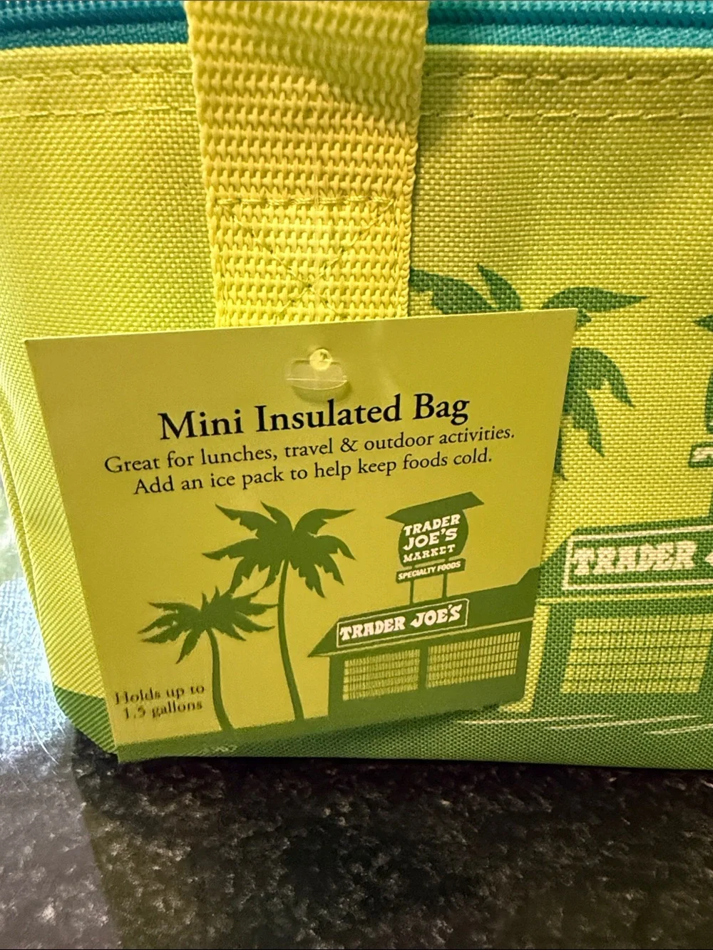 Trader Joe’s Mini Insulated Bag Lime, yellow, teal, olive